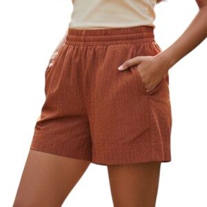 Athleta Echo Shorts Burnt Orange Color 4 Pockets NWOT Womens Quick Drying Size 2